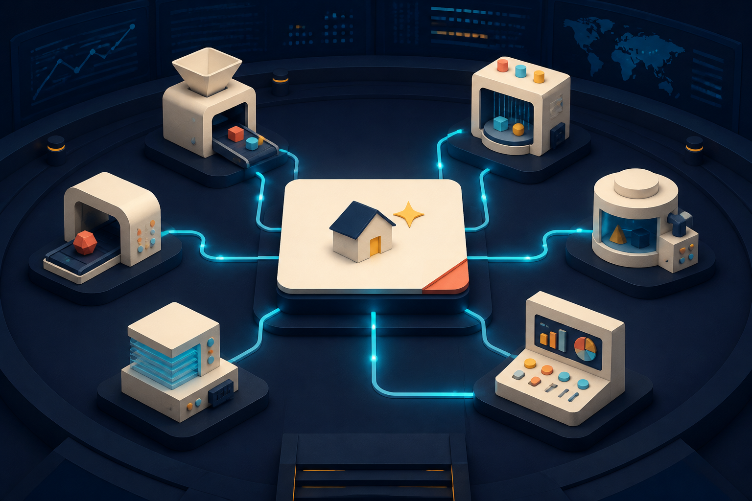 HomeSync operations control room and pipeline stations
